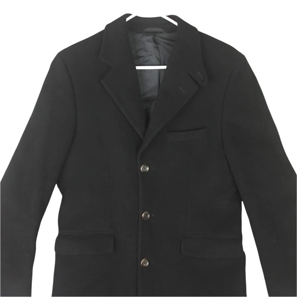 OUR LEGACY 1980-81 Black Cashmere Dinner Coat Mens 46 Black Wool Cashmere Blend - Picture 6 of 16